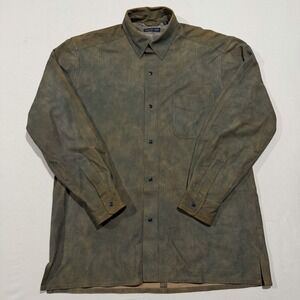 Vintage McKenzie Tribe Mens Medium Suede Leather Shirt Jacket Western Distressed